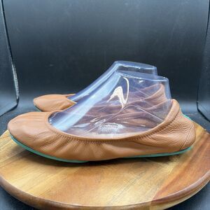 Tieks Chestnut Tan Leather Ballet Flats Womens Size 9 Foldable Comfort Slip On